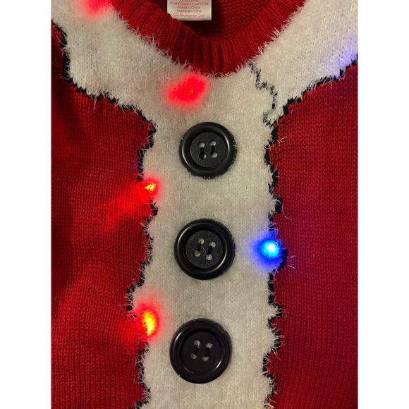 Merry Christmas Light Up Santa Suit Yourself Ugly Holiday Sweater Size S/M - Picture 2 of 6